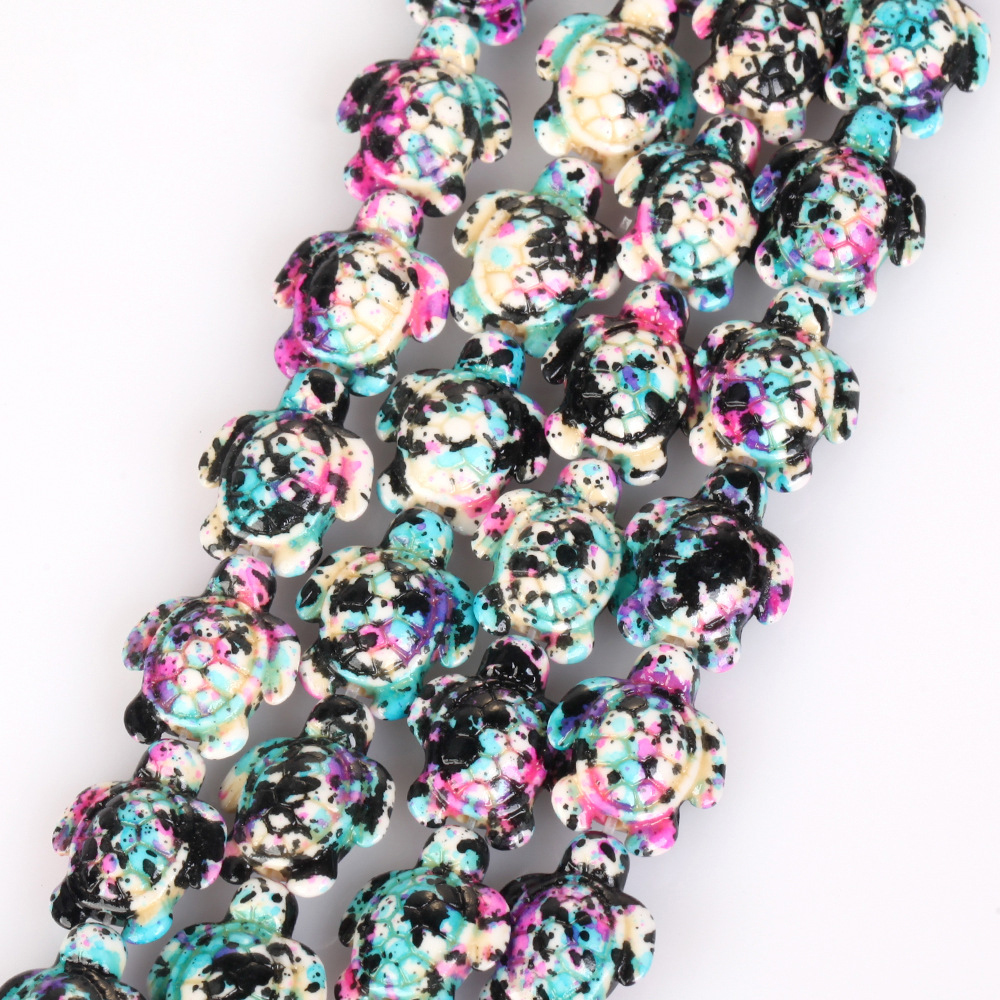14x18mm Turquoise Turtle camouflage dark