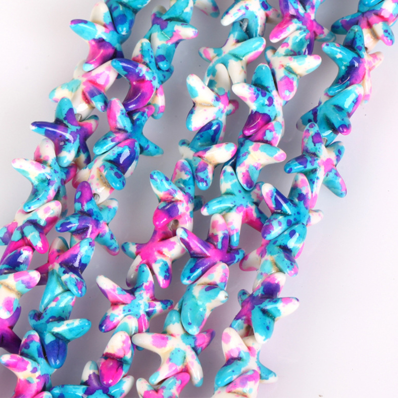15mm turquoise starfish camouflage light color