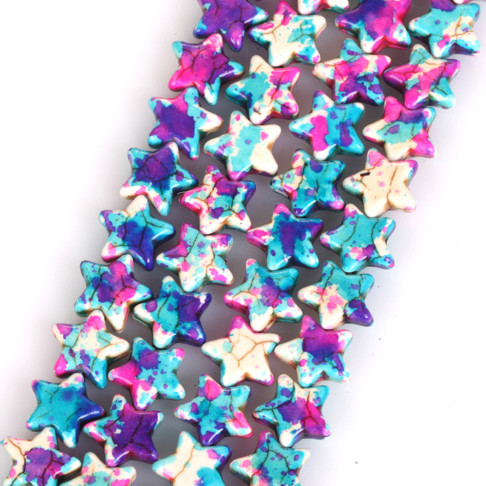 12mm turquoise five-pointed star camouflage light color