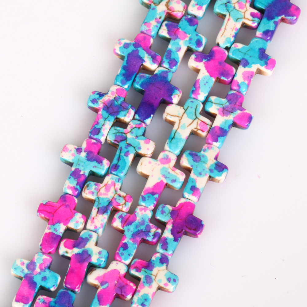 12x16mm turquoise cross camouflage light color