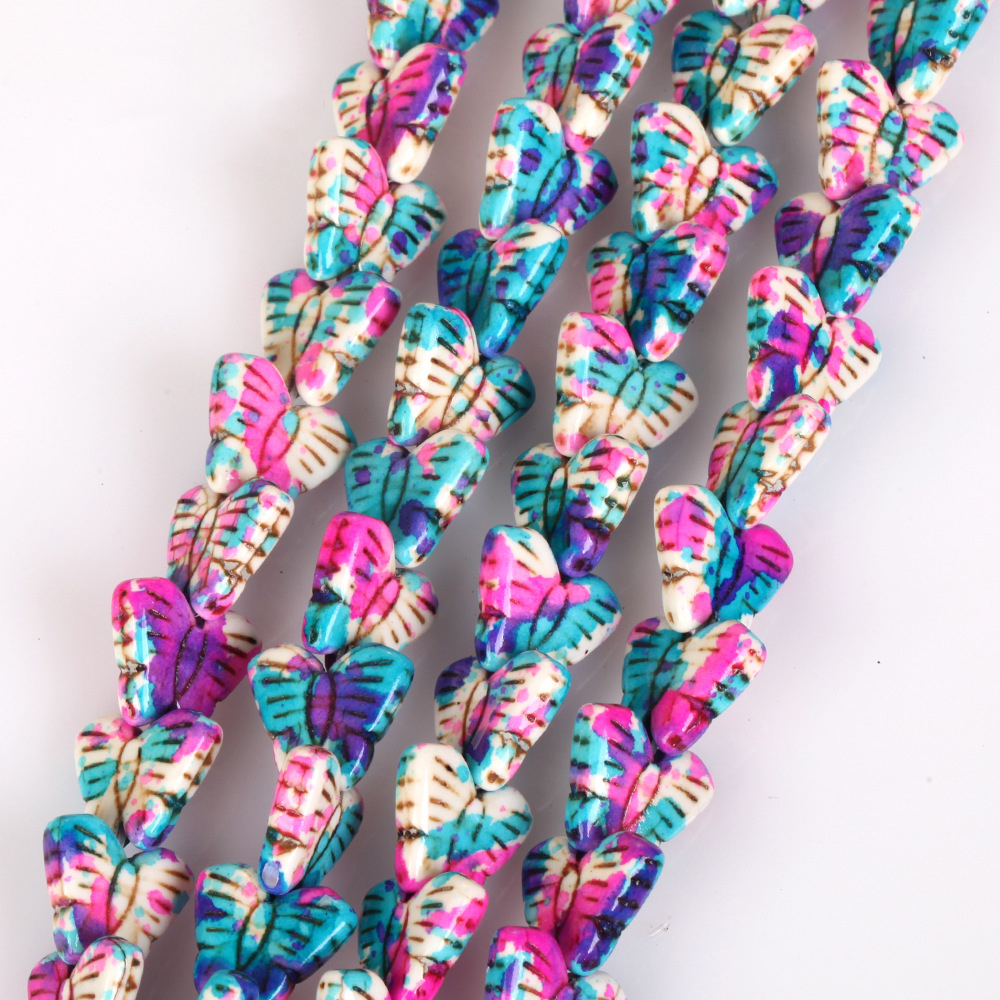 13x15mm turquoise butterfly camouflage light color