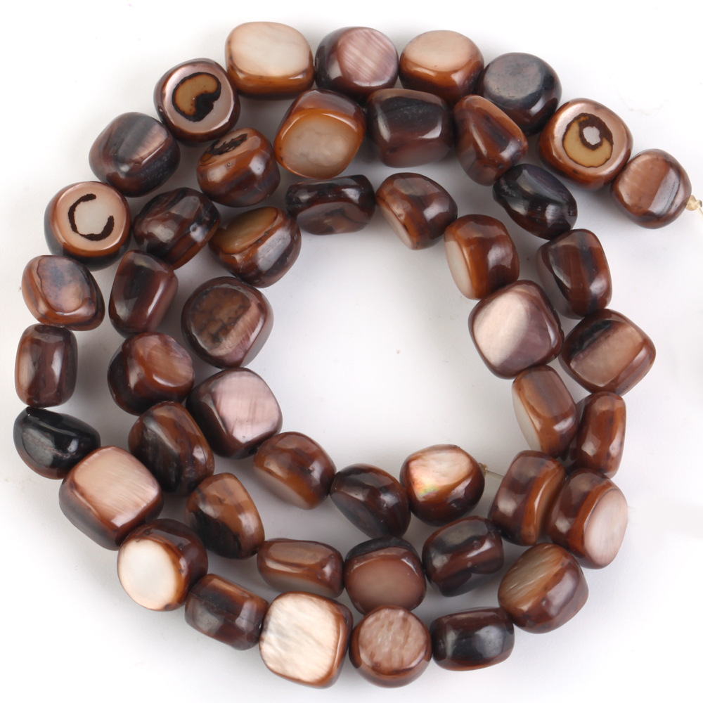 8mm shaped shell brown tiger