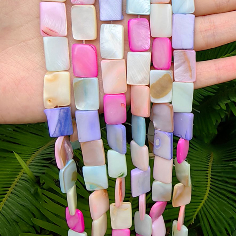 Macaroon color shell 10x 15mm square