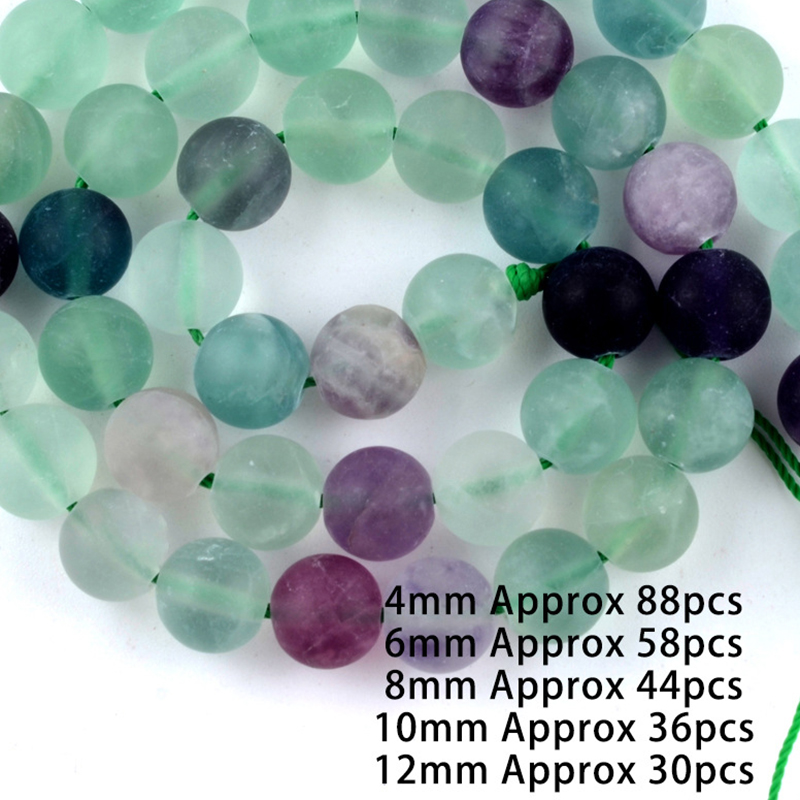 10mm frosted colored fluorite