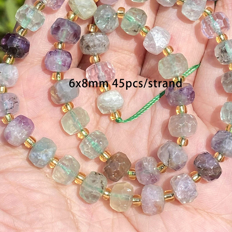 6x8mm faceted abacus beads colored stone
