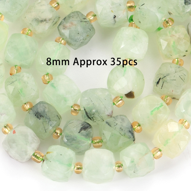 8mm faceted square prehnite