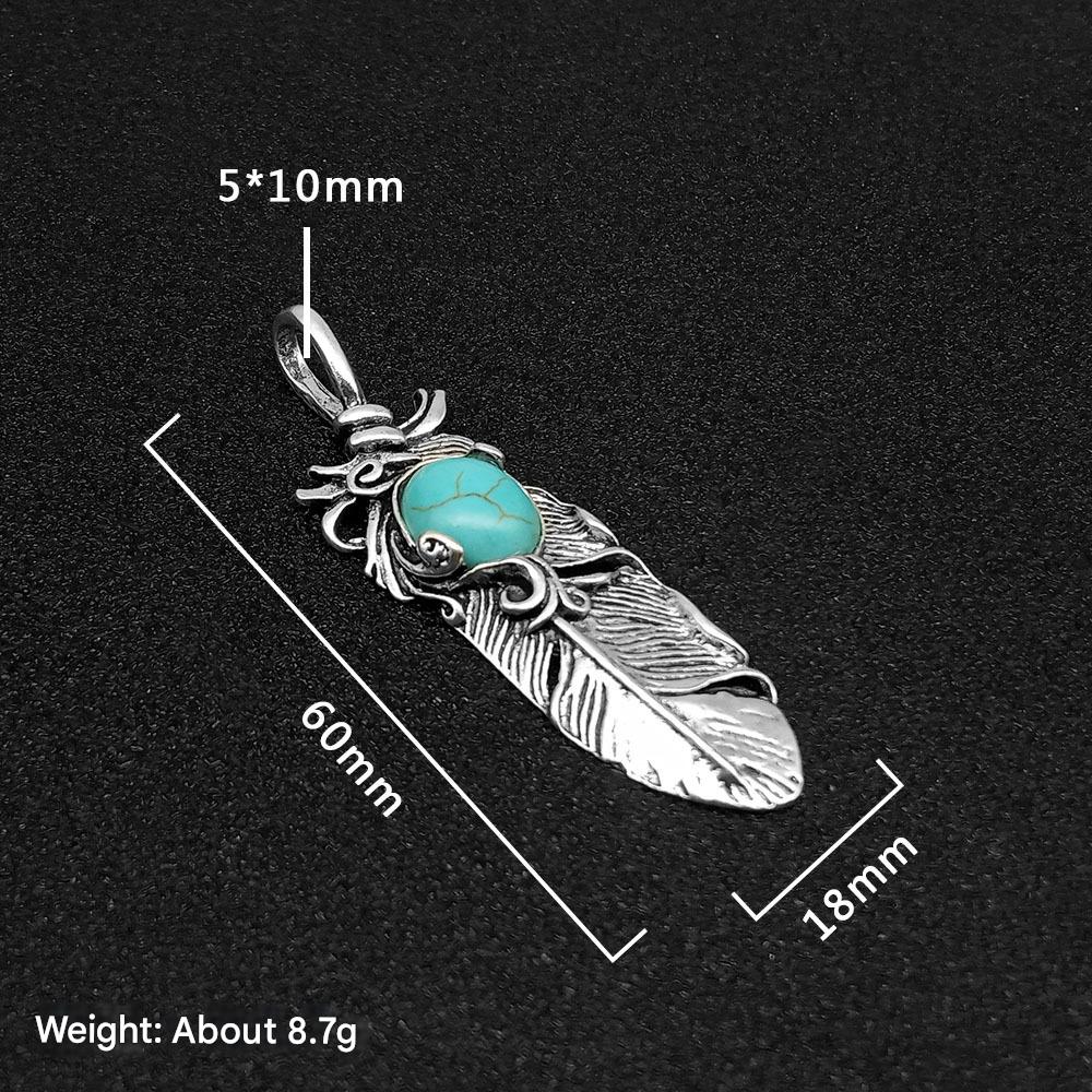 Blue pine Feather Pendant