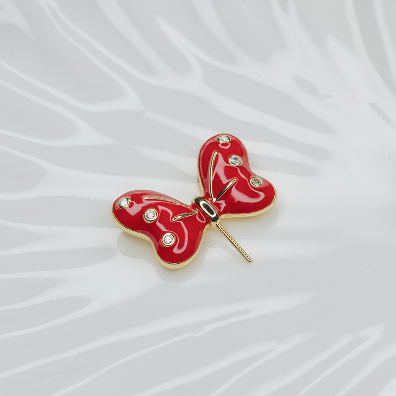 14K gold N-0247 red/white zirconium