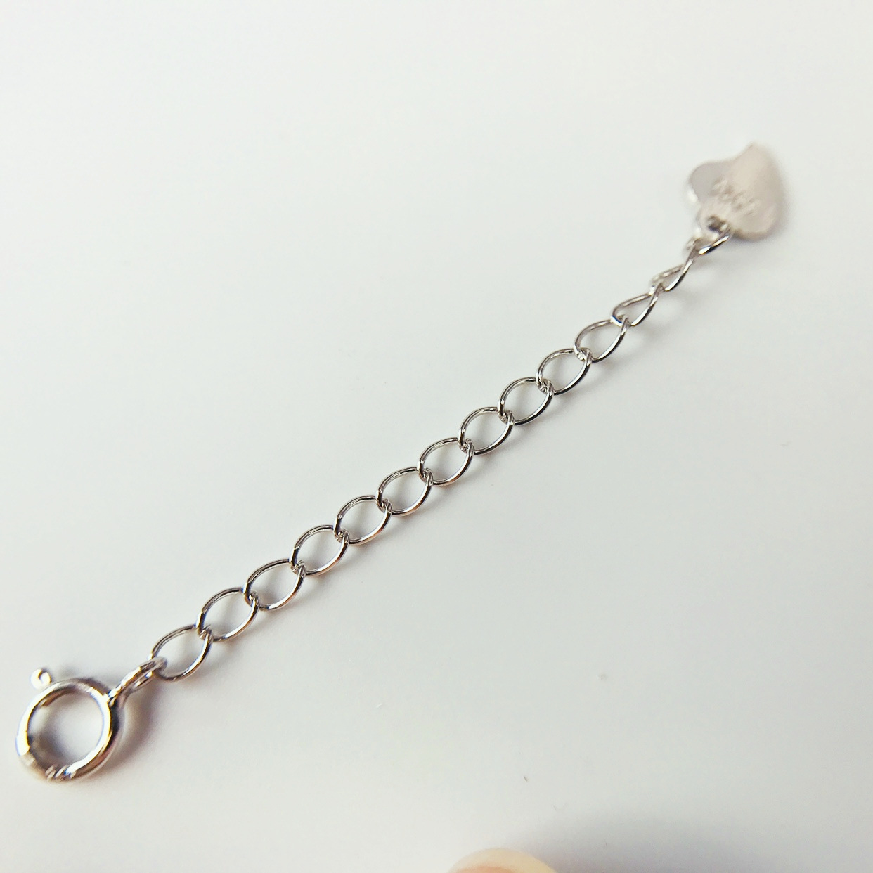 Buckle extension chain 8cm   heart-shaped card