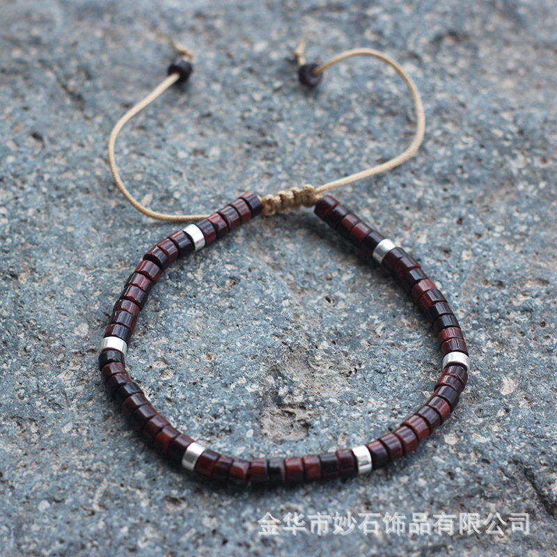 Rose tiger eye stone silver spacer