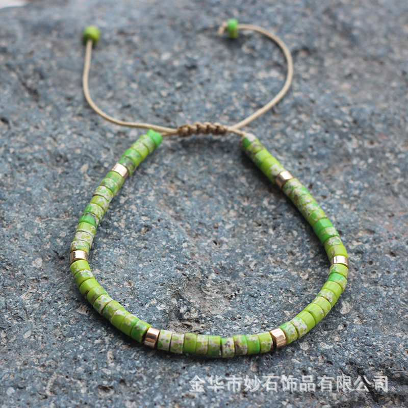 Fruit green emperor stone gold spacer