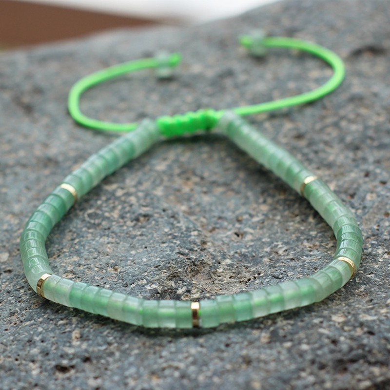 Green aventurine gold spacer