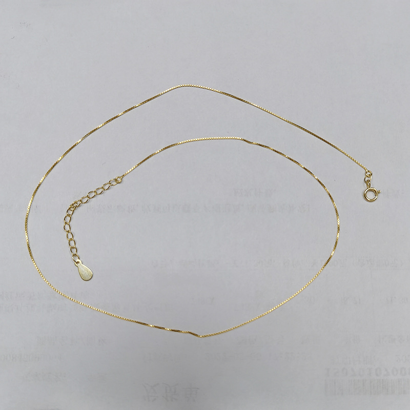 Box chain -45cm with 5cm extender chain-yellow