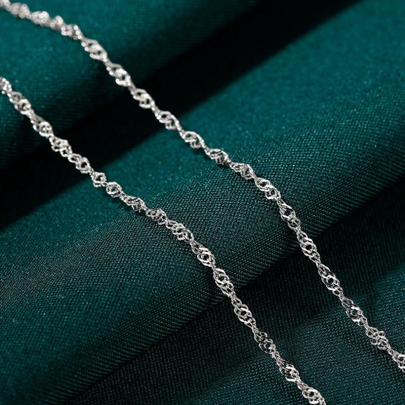 Water Wave Chain -45cm with 5cm extender chain-White