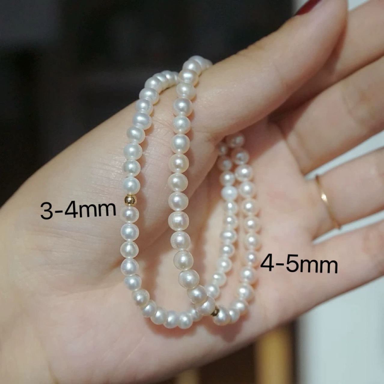 Sl29-2/ 4-5mm nearly perfect round bracelet