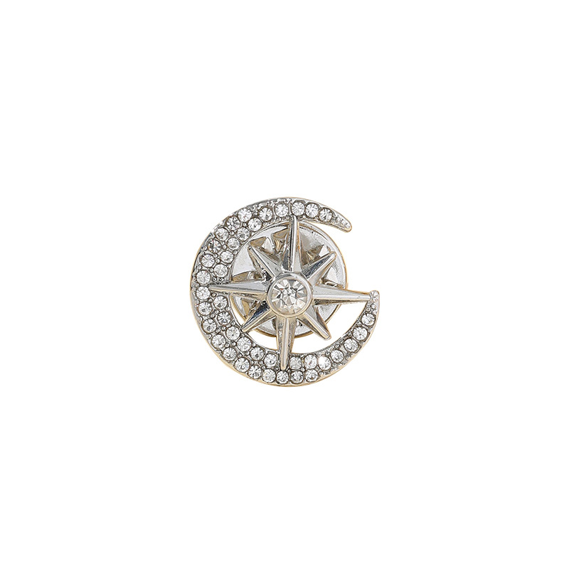 Star Moon Brooch silver