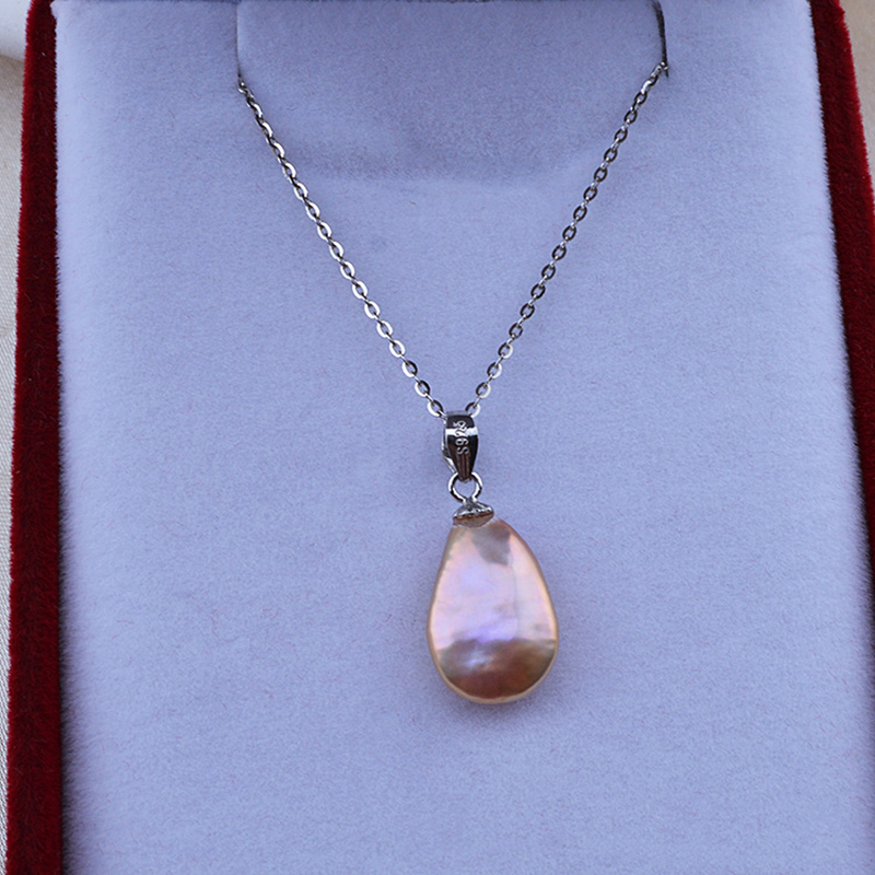 Purple water drop pearl pendant
