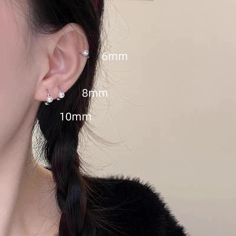 Pearl earrings white gold/10mm