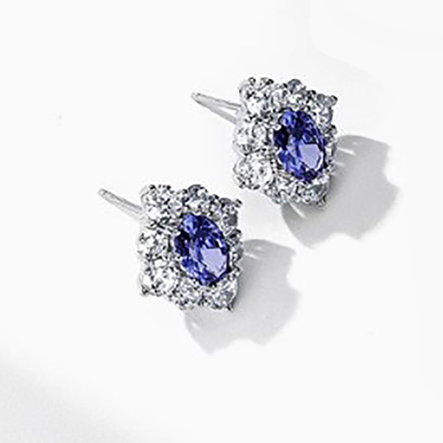 Silver needle earrings