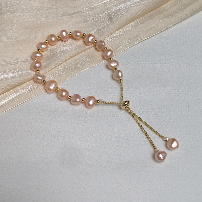 Pink Baroque freshwater pearl bracelet