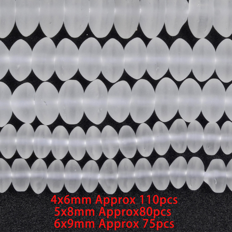 6x9mm frosted white crystal explosion beads