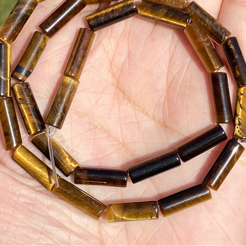 Cylindrical yellow tiger eye 4x13mm