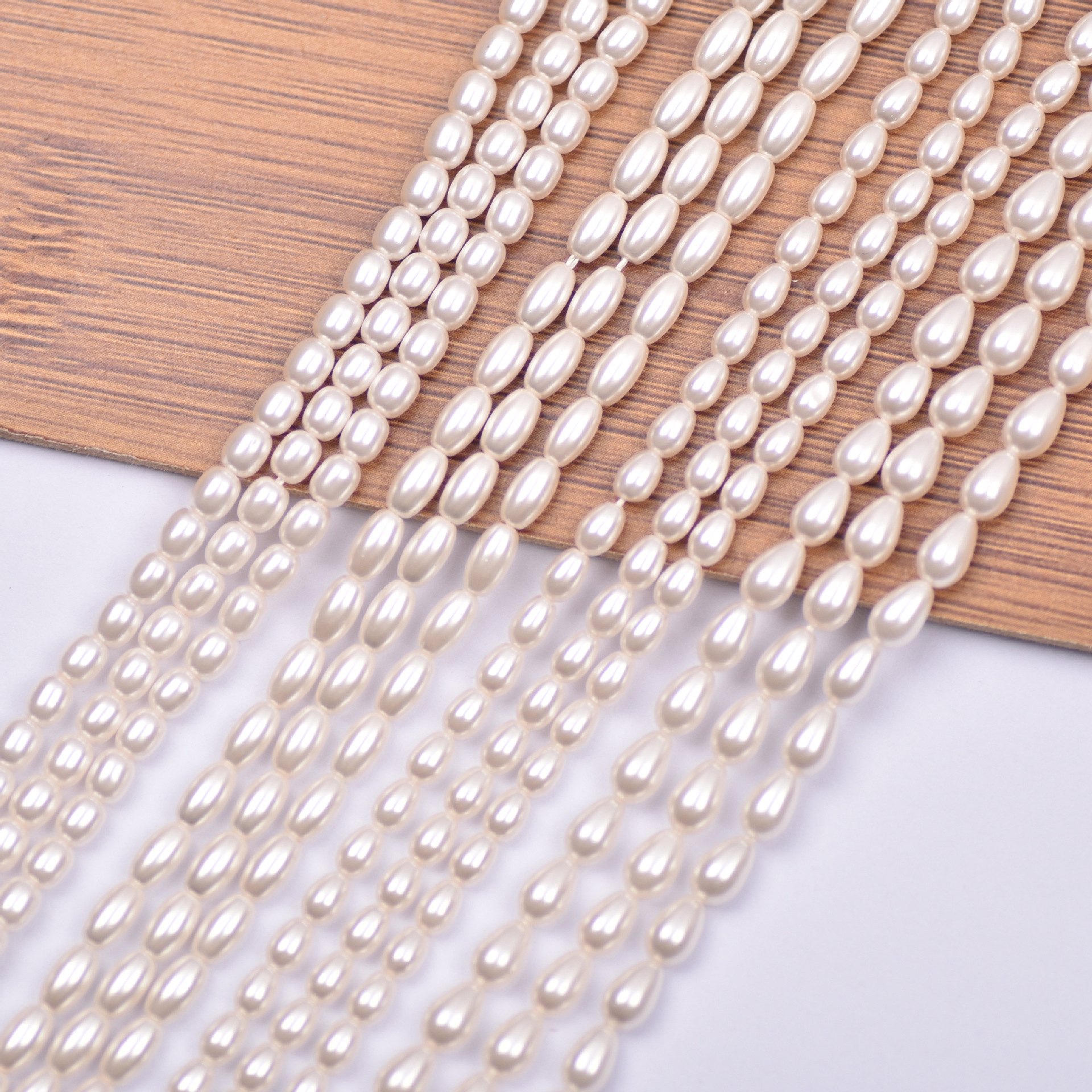 Pearl white 3.5*5mm rice beads