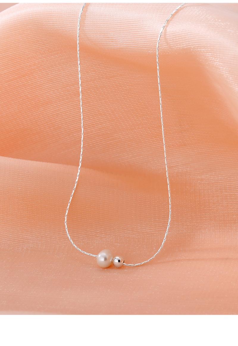 Pearl necklace silver plated