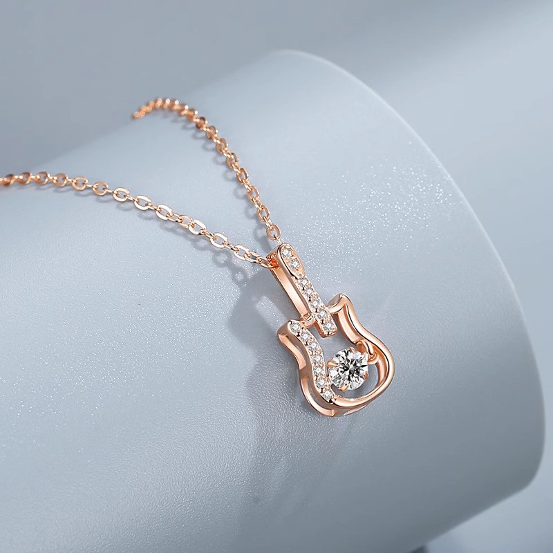 Guitar necklace rose gold
