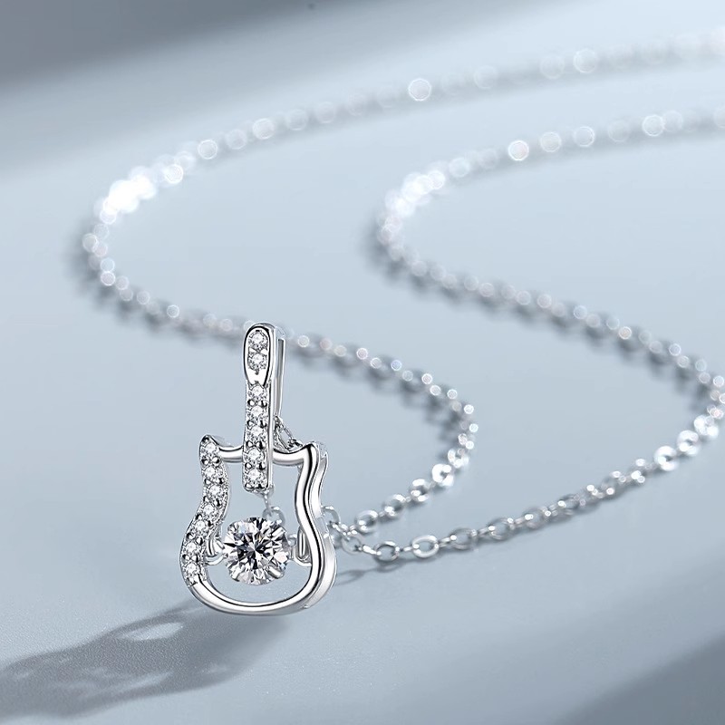 Guitar necklace white gold