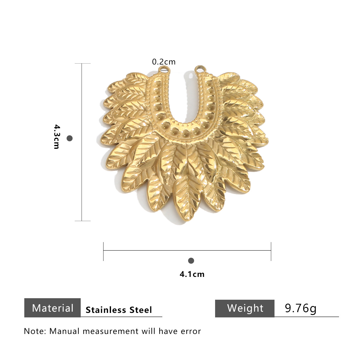 Golden u-shaped double-hole leaves