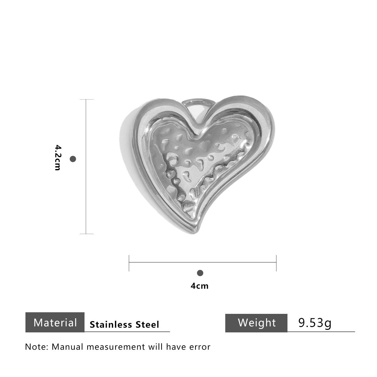 Steel color left heart