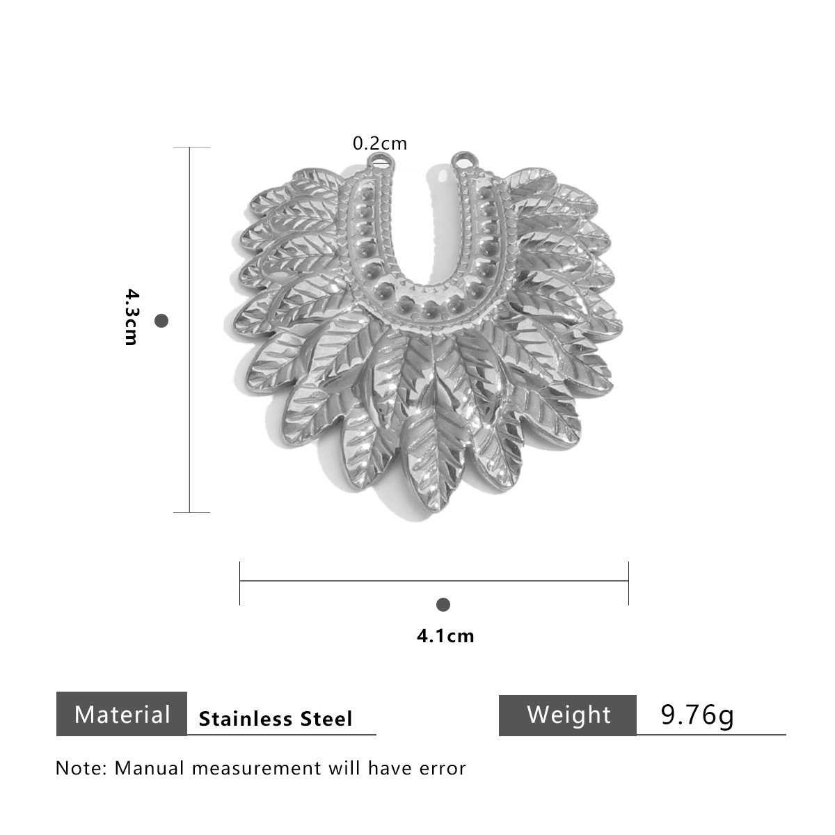 Steel color u-shaped double hole leaves