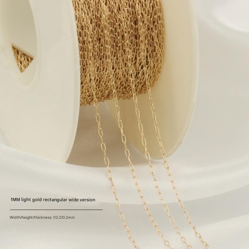 Chain width 1mm light gold-rectangular thin wide