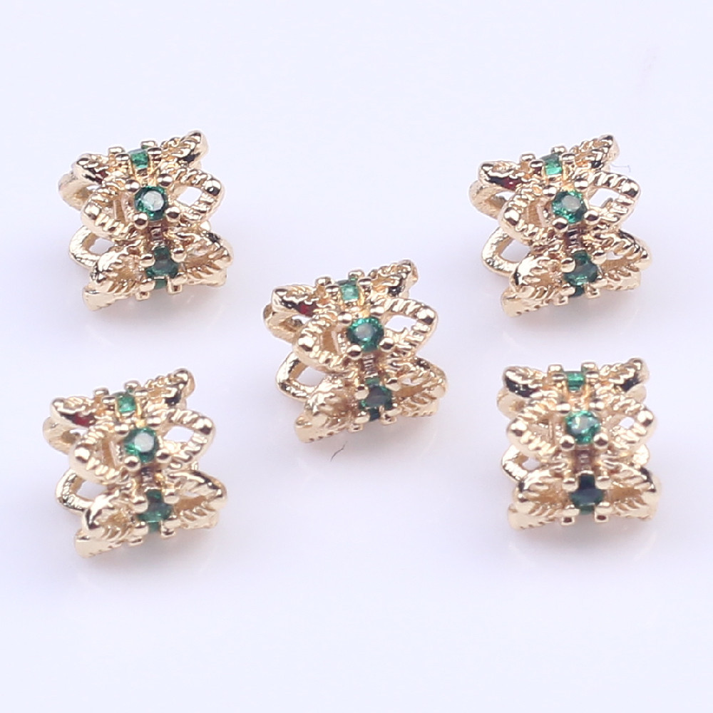 14K gold/Green Zirconium
