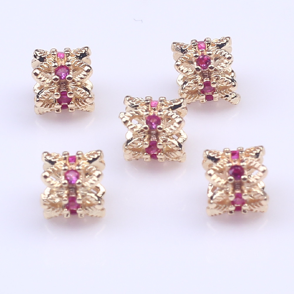 14K gold/Red Zirconium