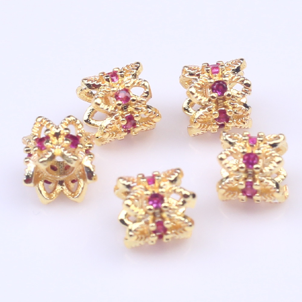 18K gold/Red Zirconium