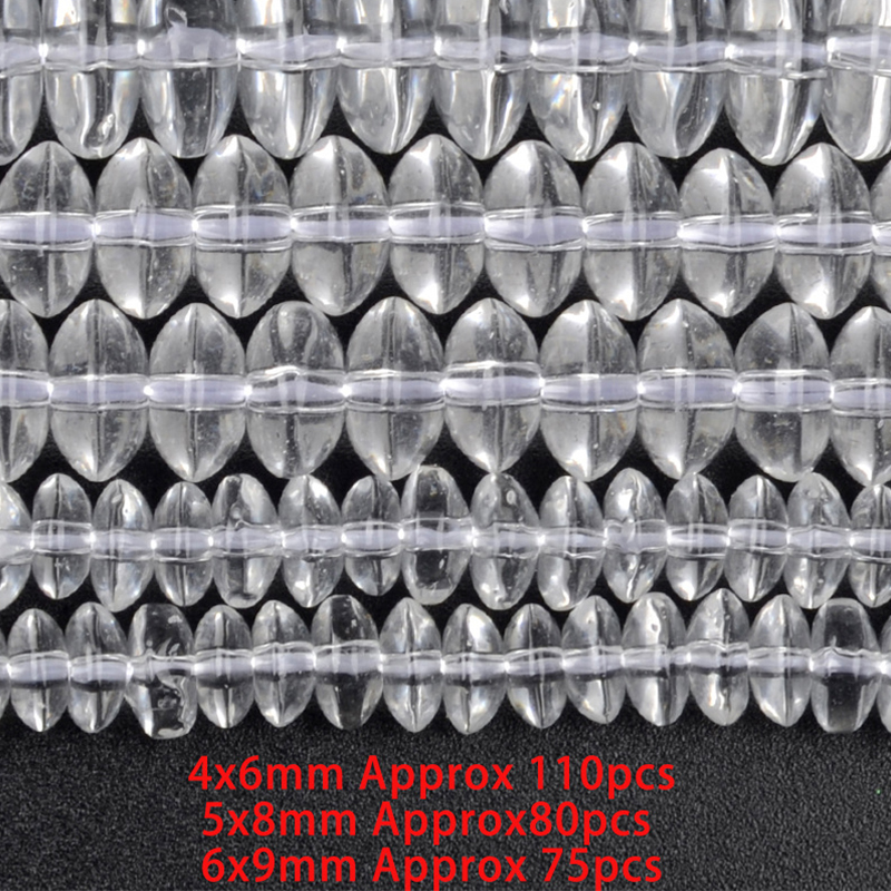 4x6mm glossy white crystal stacked beads