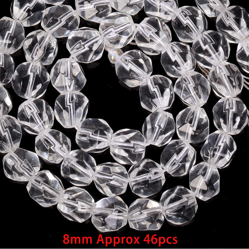 8mm cut white crystal