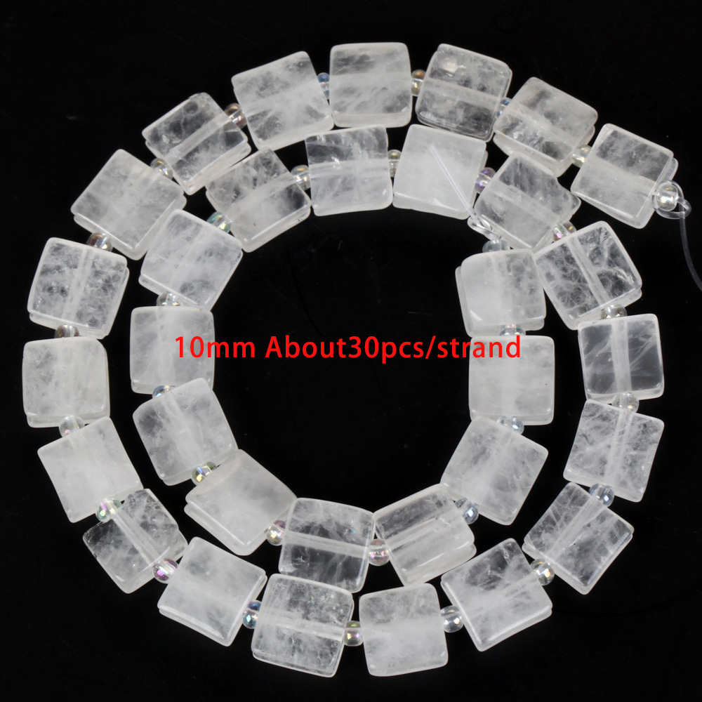 10mm square white crystal