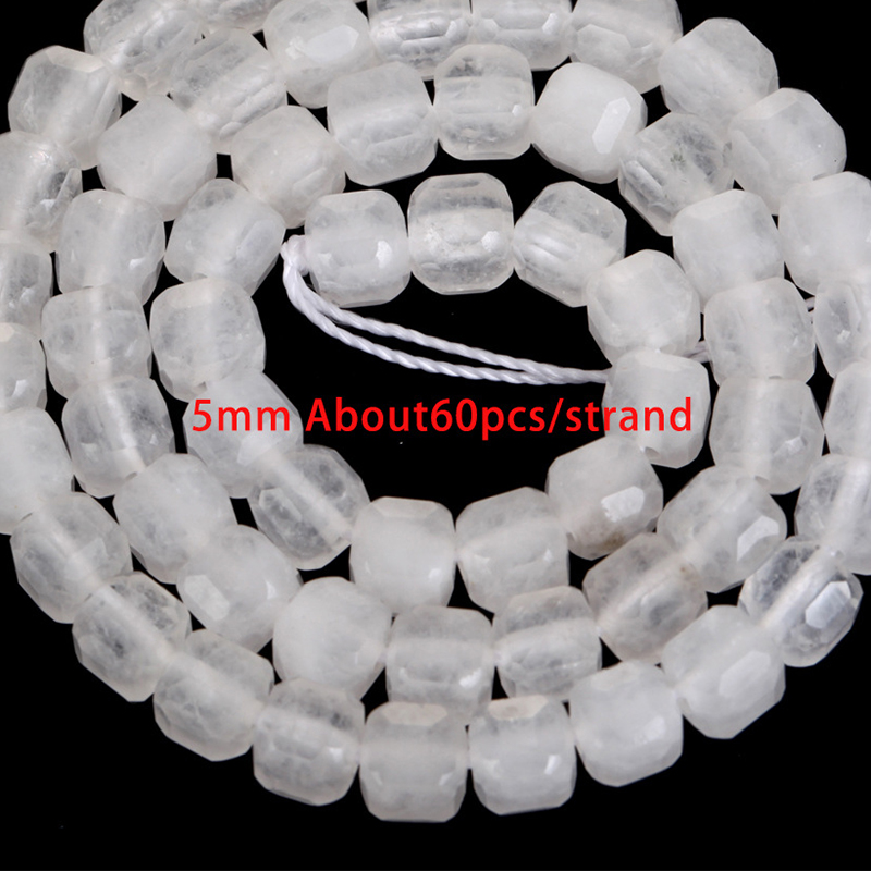 5mm faceted square white crystal