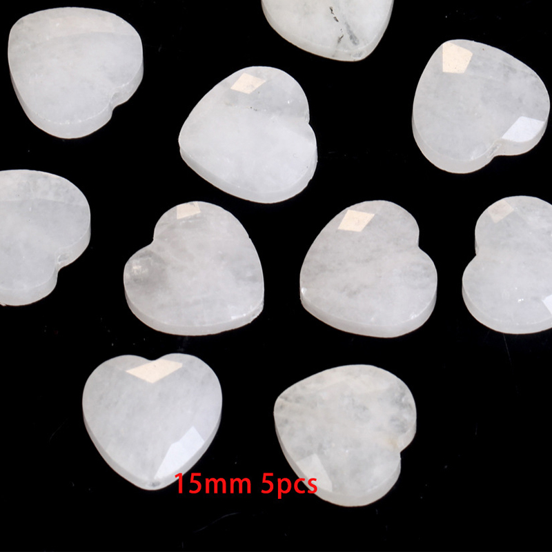5PCS/15mm faceted love white crystals