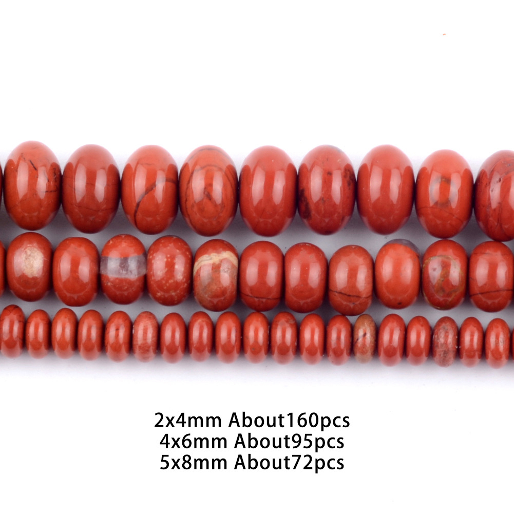 5x8mm abacus bead red stone