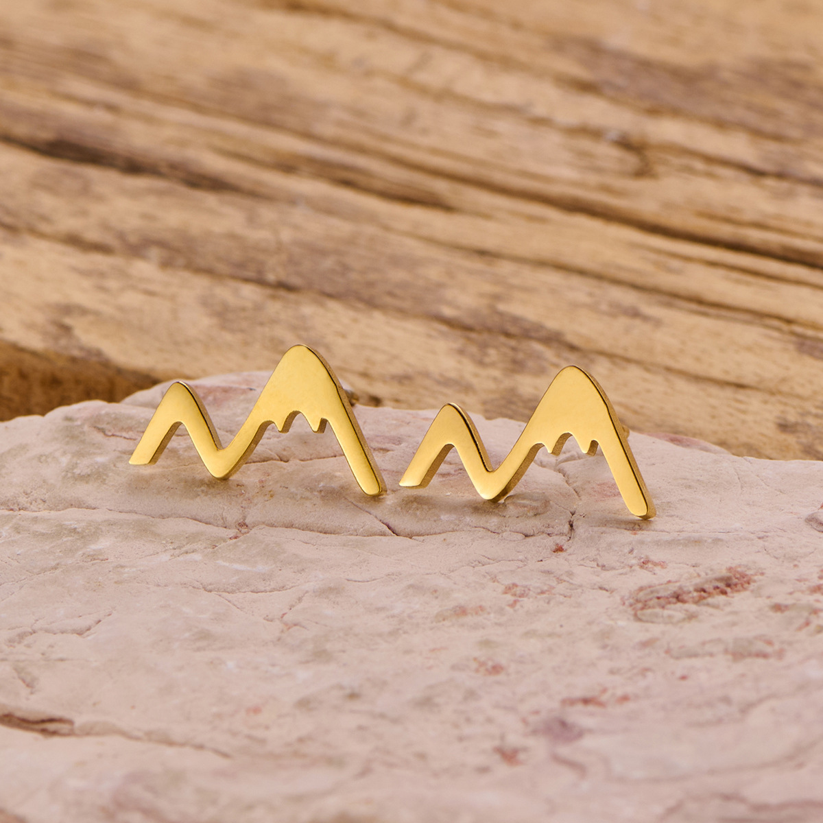 Mountain peak golden