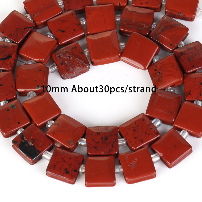 10mm square red stone