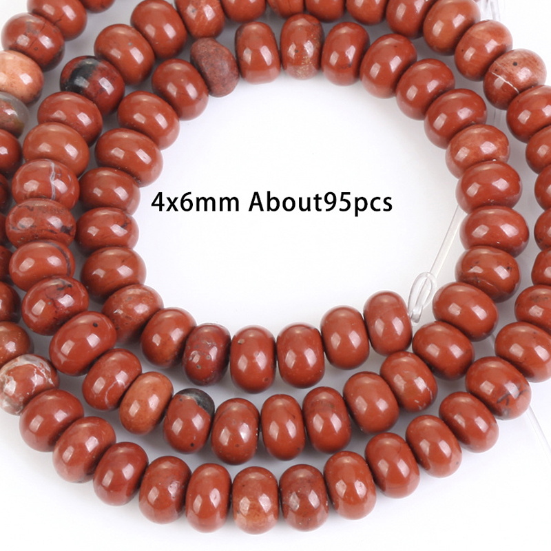 4x6mm abacus bead red stone 2