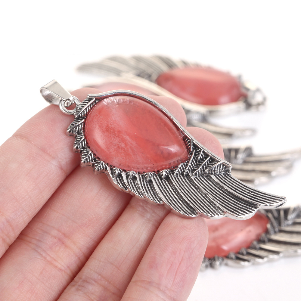 1PC/23x63mm wing pendant watermelon red
