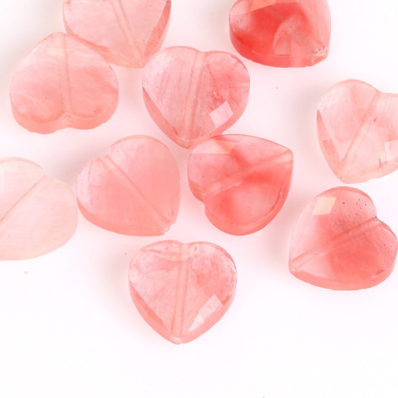 5pcs/15mm cut heart watermelon red