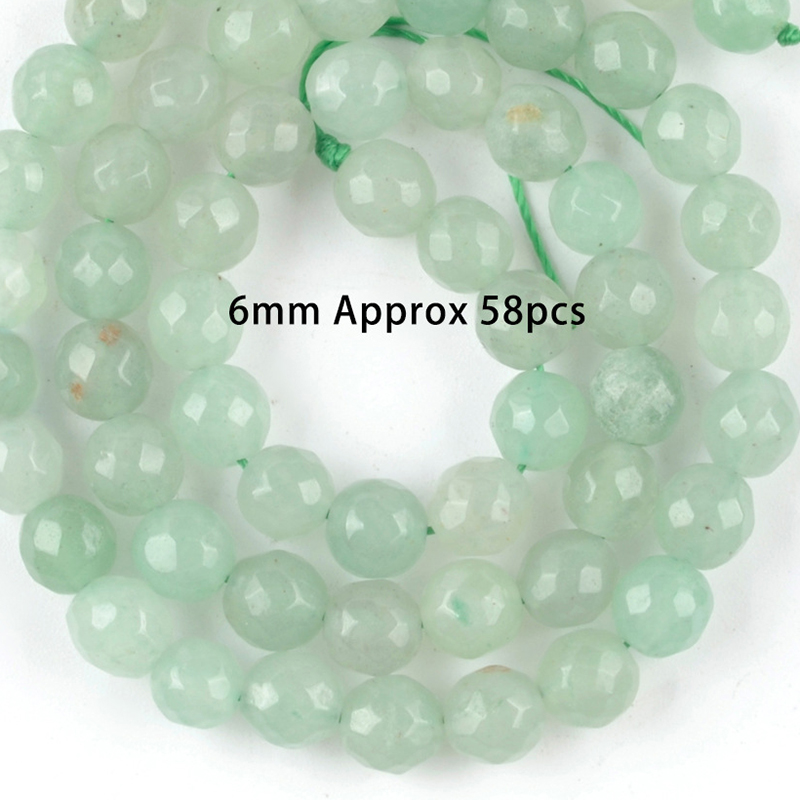 6mm faceted green aventurine