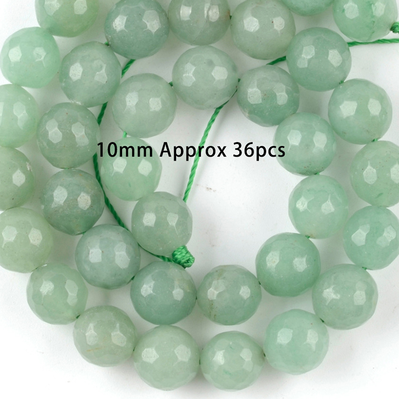 10mm faceted green aventurine